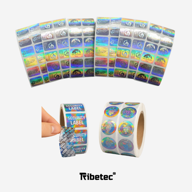 etiqueta en seguridad y Holograma