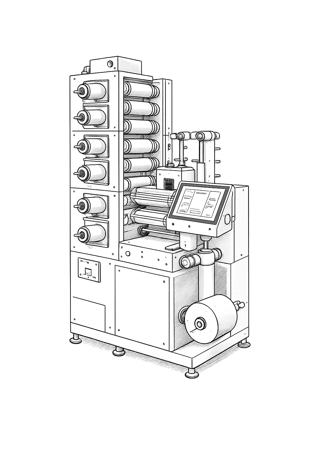 Máquina de impresión flexografica de etiquetas